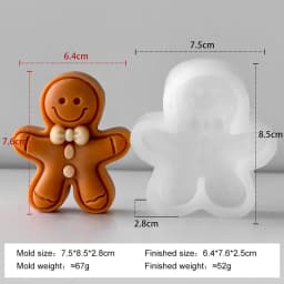 DIY Cartoon Gingerbread Man Silicone Candle Mold Christmas Cookie Chocolate Baking Tool Handmade Soap Candle Making Supplies