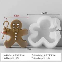 DIY Cartoon Gingerbread Man Silicone Candle Mold Christmas Cookie Chocolate Baking Tool Handmade Soap Candle Making Supplies