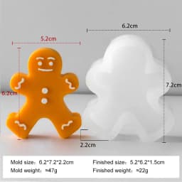 DIY Cartoon Gingerbread Man Silicone Candle Mold Christmas Cookie Chocolate Baking Tool Handmade Soap Candle Making Supplies