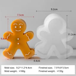 DIY Cartoon Gingerbread Man Silicone Candle Mold Christmas Cookie Chocolate Baking Tool Handmade Soap Candle Making Supplies