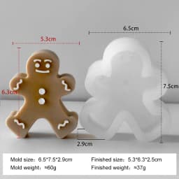 DIY Cartoon Gingerbread Man Silicone Candle Mold Christmas Cookie Chocolate Baking Tool Handmade Soap Candle Making Supplies