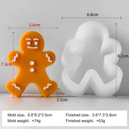 DIY Cartoon Gingerbread Man Silicone Candle Mold Christmas Cookie Chocolate Baking Tool Handmade Soap Candle Making Supplies