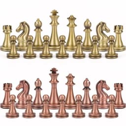 High end chess set 30cm/11.8inch antique bronze foldable solid wood box alloy weighted chess pieces Christmas holiday gift