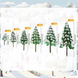 19 Pieces Mini Snow Pine Model Trees 6 Size Mini Sisal Snow Frost Trees Scenery Trees for Christmas Decoration Winter Ornaments