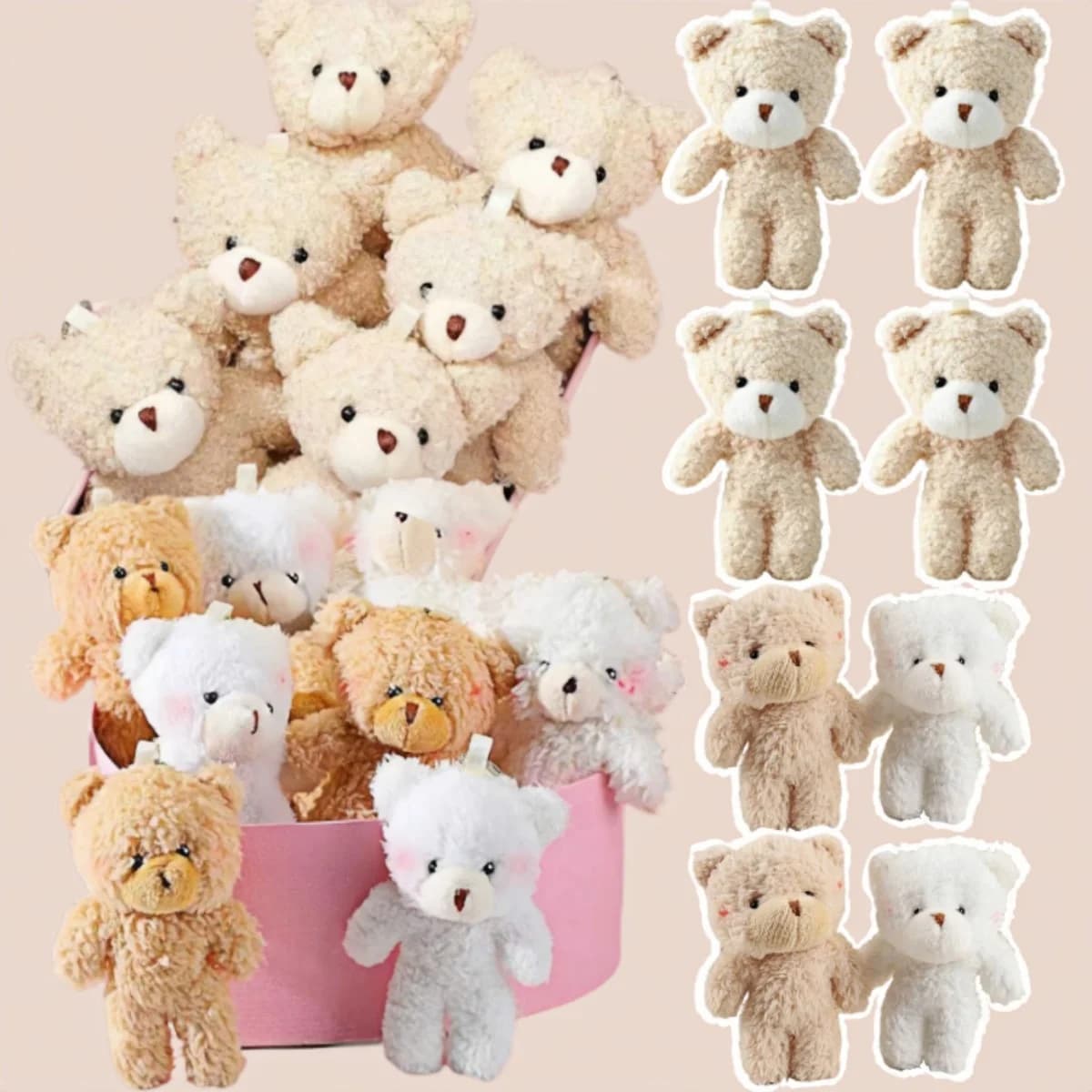 10/20/30pcs 4.7In Teddy Bears Stuffed Plush Toy Bear Plush Doll Keychain Craft Pendent DIY Wedding Birthday Christmas Party Gift