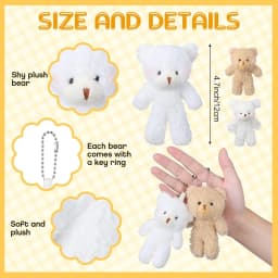 10/20/30pcs 4.7In Teddy Bears Stuffed Plush Toy Bear Plush Doll Keychain Craft Pendent DIY Wedding Birthday Christmas Party Gift