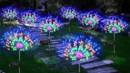 1 Packs Solar Fairy Lights,Waterproof Outdoor Firework Lights,LEDs Garden Flower Light For Garden Christmas Party DIY Decoration
