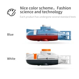 Mini RC Submarine 0.1m/s Speed Remote Control Boat Waterproof Diving Toy Simulation Model for Kids Christmas Gift New Year Gift