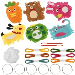 6PCS Sewing Kit for Kids Cute Animal Sewing Craft Set for Beginners DIY Crafting Felt Sewing Kit for Boys Girls Christmas Gifts