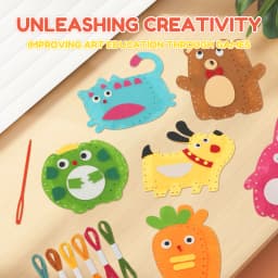 6PCS Sewing Kit for Kids Cute Animal Sewing Craft Set for Beginners DIY Crafting Felt Sewing Kit for Boys Girls Christmas Gifts