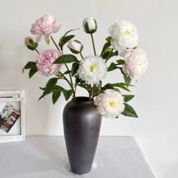 Beautiful Artificial 3 Heads Peony Flowers Long Branch For Home Wedding Table Christmas Decoration 75cm Fake Flower Room Decor