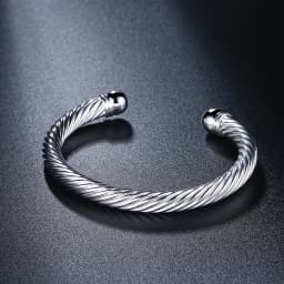 Hot elegant twisted wire bangles 925 Sterling Silver cuff Bracelets for Women Fashion Wedding Party Christmas Gift Jewelry
