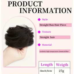 Synthetic Chignon Elastic Rubber Band Fake Hair Bun Clip in on Hair Tail Extension Updo Hair Piece Ponytail For Women Christmas