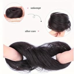 Synthetic Chignon Elastic Rubber Band Fake Hair Bun Clip in on Hair Tail Extension Updo Hair Piece Ponytail For Women Christmas