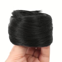 Synthetic Chignon Elastic Rubber Band Fake Hair Bun Clip in on Hair Tail Extension Updo Hair Piece Ponytail For Women Christmas