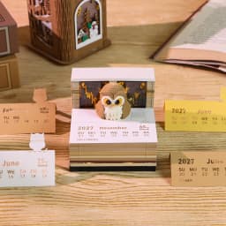 Time Piece Calendar 2027 Desk Calendar With Light 3D Magic Owl Calendar Paper Carving Art Memo Pad Notepad Gift for Christmas