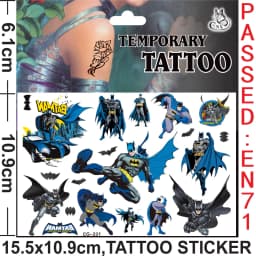 Batman Tattoo Stickers Waterproof Cute Sticker Anime Birthday Party Supplies Decoration for Kids Reward Toy Christmas Gift