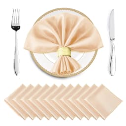 12PCS Wedding Red Satin Napkin 30x30cm Wholesale Soft Table Napkins for New Year Christmas Decoration Party Dinner Table Decor