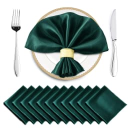 12PCS Wedding Red Satin Napkin 30x30cm Wholesale Soft Table Napkins for New Year Christmas Decoration Party Dinner Table Decor
