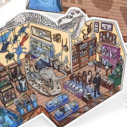 Kawaii Dinosaur Museum 3D Ancient Egypt Exhibition Landscape Sticker DIY Pocket Cabin Scene Christmas gifts 