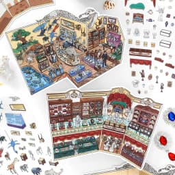 Kawaii Dinosaur Museum 3D Ancient Egypt Exhibition Landscape Sticker DIY Pocket Cabin Scene Christmas gifts 