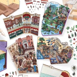 Kawaii Dinosaur Museum 3D Ancient Egypt Exhibition Landscape Sticker DIY Pocket Cabin Scene Christmas gifts 