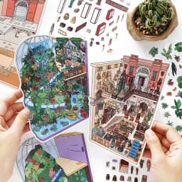Kawaii Dinosaur Museum 3D Ancient Egypt Exhibition Landscape Sticker DIY Pocket Cabin Scene Christmas gifts 