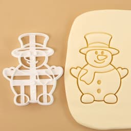 4 Pcs Christmas Cookie Cutter Set Snowflake Santa Claus Snowman XMAS Tree Shape Biscuits Molds for Winter Holiday Baking