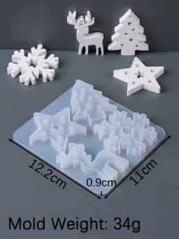 Christmas Series Pendant Silicone Mold DIY Christmas Tree Elk Snows Glove Casting Molds Plaster Resin Jewelry Crafts Making Kit
