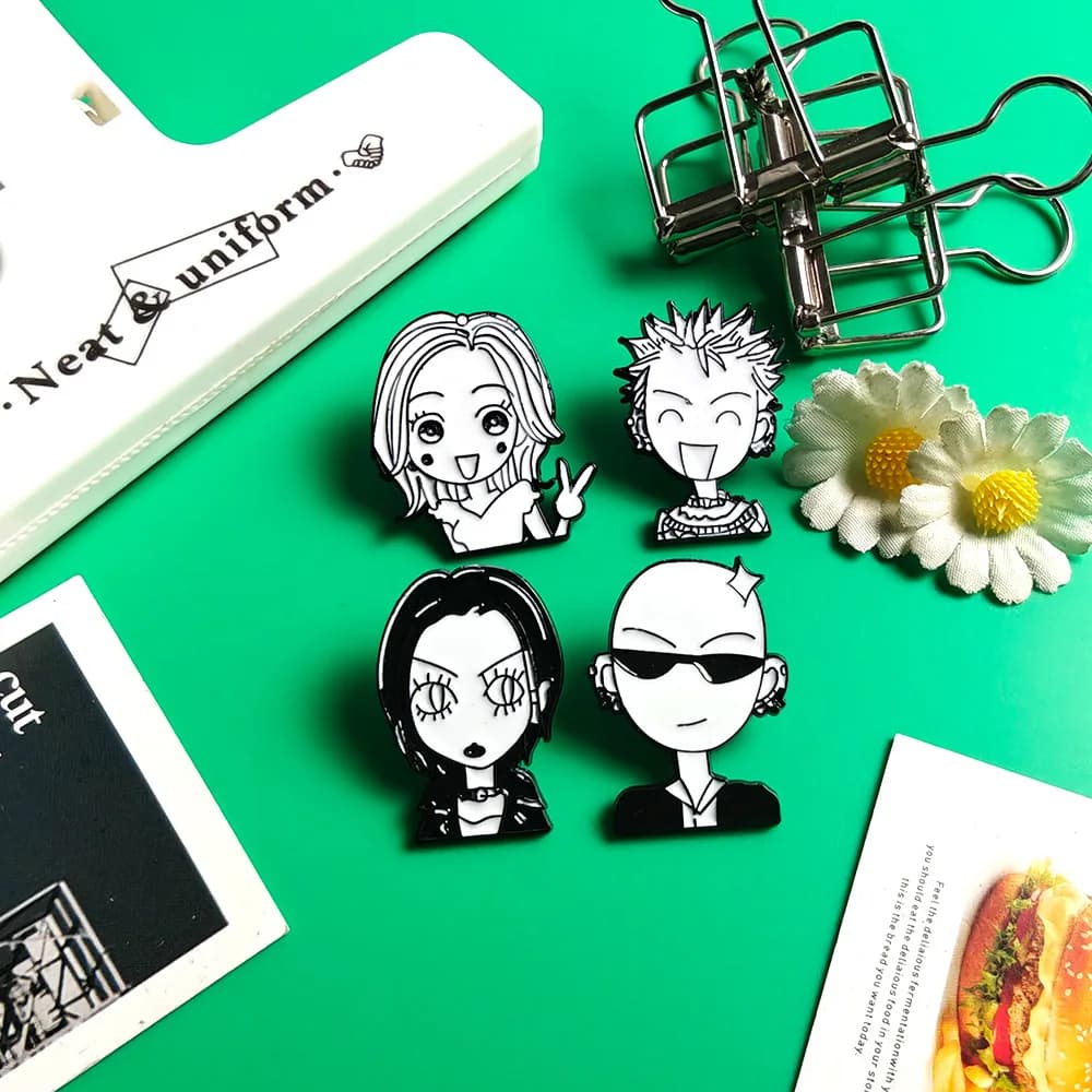 Japanese Anime Girls Oosaki Nana Character Enamel Brooches Backpack Hat Badge Clothes Lapel Pins For Fans Christmas Gifts