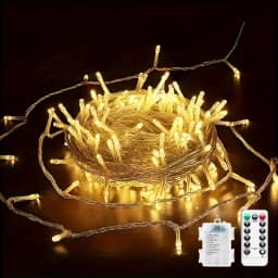 20M Fairy String Lights with Remote Control & Waterproof Battery Box,used for Indoor Outdoor Christmas Wedding Party Home Decor