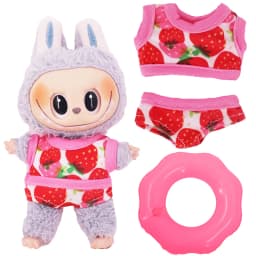 Doll Shoes Bikini Beach Slippers For labubu Clothes 17cm Plush Doll Accessories Girl's Toys Birthday And Christmas Gifts