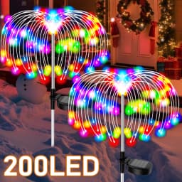 200 LED Solar Firework Lawn Lights Waterproof Outdoor Garden Christmas Lights Decor for Yard Pathway Balcony Patio Solar Lamp