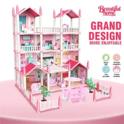 Girl Doll House Toy Children Pretend Play Dollhouse Villa Patchwork Dream Furniture Home Doll House for Kids Christmas Toy Gifts
