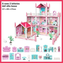 Girl Doll House Toy Children Pretend Play Dollhouse Villa Patchwork Dream Furniture Home Doll House for Kids Christmas Toy Gifts