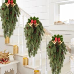 1pcs Artificial Pine Needles Hanging Vine with Plastic Faux Pine Cone Fake Plants for Christmas Party Home Indoor Outdoor Decor