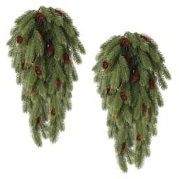 1pcs Artificial Pine Needles Hanging Vine with Plastic Faux Pine Cone Fake Plants for Christmas Party Home Indoor Outdoor Decor