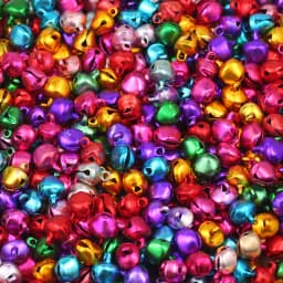 50-100PCS 6/8/10mm Baking Paint Colorful Christmas Flat Bells Metal Little Bells Xmas Decoration Party DIY Bracelet Necklace