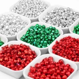 50-100PCS 6/8/10mm Baking Paint Colorful Christmas Flat Bells Metal Little Bells Xmas Decoration Party DIY Bracelet Necklace