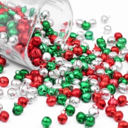 50-100PCS 6/8/10mm Baking Paint Colorful Christmas Flat Bells Metal Little Bells Xmas Decoration Party DIY Bracelet Necklace
