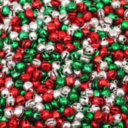 50-100PCS 6/8/10mm Baking Paint Colorful Christmas Flat Bells Metal Little Bells Xmas Decoration Party DIY Bracelet Necklace