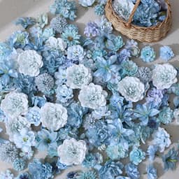 20Pcs Blue Rose Artificial Flowers Silk Fake Flowers Heads For Home Decor Christmas Wedding Decoration DIY Garland Gift Accessor