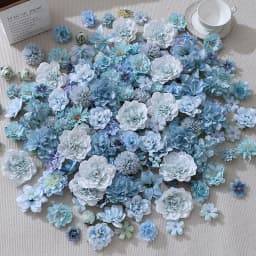 20Pcs Blue Rose Artificial Flowers Silk Fake Flowers Heads For Home Decor Christmas Wedding Decoration DIY Garland Gift Accessor