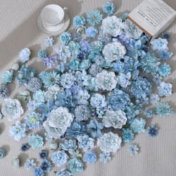 20Pcs Blue Rose Artificial Flowers Silk Fake Flowers Heads For Home Decor Christmas Wedding Decoration DIY Garland Gift Accessor