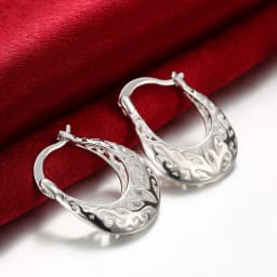 Hot Vintage flowers Hollow Carved Earrings 925 Sterling Silver for Women high quality party wedding fine Jewelry Christmas Gifts