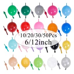 10/20/30Pcs Linking Balloons 6/12inch Pastel Colorful Latex Tail Globos Link Balloons for Birthday Wedding Christmas Party Decor