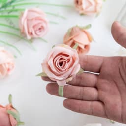 Cheap Rose Head Silk Artificial Flowers For Home Wedding Arch Craft Supplies Decoration DIY Christmas Wreath Accessory Scrapbook