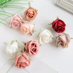 Cheap Rose Head Silk Artificial Flowers For Home Wedding Arch Craft Supplies Decoration DIY Christmas Wreath Accessory Scrapbook
