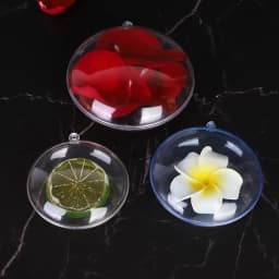 10pcs 7/9/11cm Xmas Tree Hanging Ball Christmas Clear Flat Ball Plastic Baubles Open Balls Candy Gift Box For Home Decor Wedding
