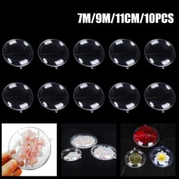 10pcs 7/9/11cm Xmas Tree Hanging Ball Christmas Clear Flat Ball Plastic Baubles Open Balls Candy Gift Box For Home Decor Wedding